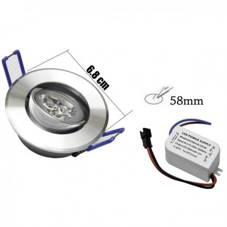 Spot 3W 300Lm RGB non orientable