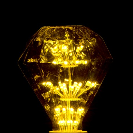 Ampoule déco Diamant jaune E27 1.8W